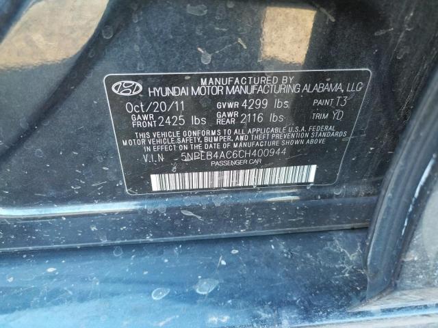 Photo 10 from auction – 2012 HYUNDAI SONATA GLS with VIN 5NPEB4AC6CH400944