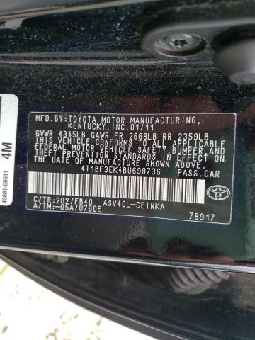 Photo 10 from auction – 2011 TOYOTA CAMRY BASE with VIN 4T1BF3EK4BU698736