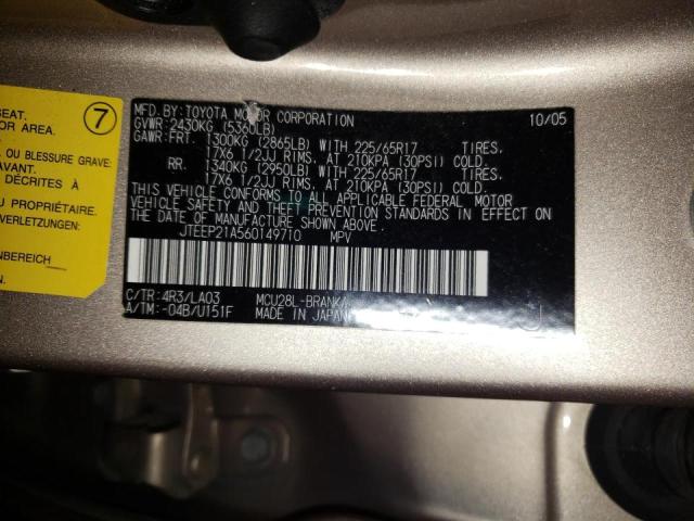 Photo 10 from auction – 2006 TOYOTA HIGHLANDER with VIN JTEEP21A560149710