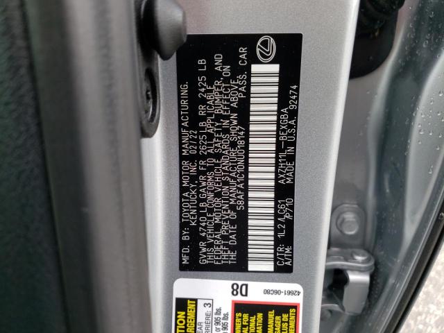 Photo 10 from auction – 2022 LEXUS ES 300H BA with VIN 58AFA1C10NU018147