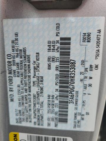 Photo 10 from auction – 2017 FORD FUSION S with VIN 3FA6P0G70HR353087