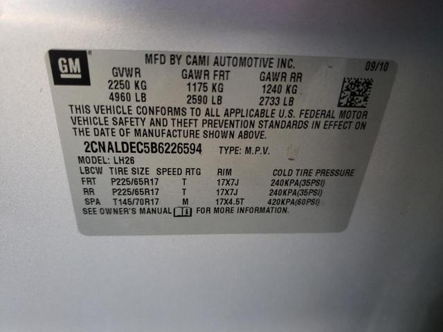 Photo 10 from auction – 2011 CHEVROLET EQUINOX LT with VIN 2CNALDEC5B6226594