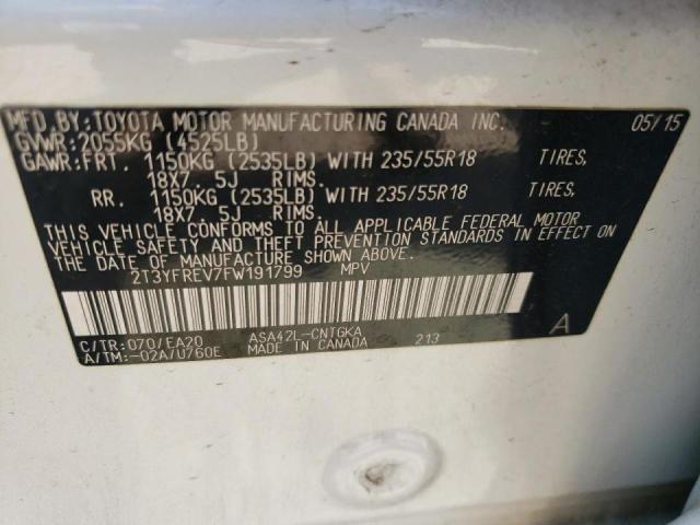 Photo 10 from auction – 2015 TOYOTA RAV4 LIMIT with VIN 2T3YFREV7FW191799