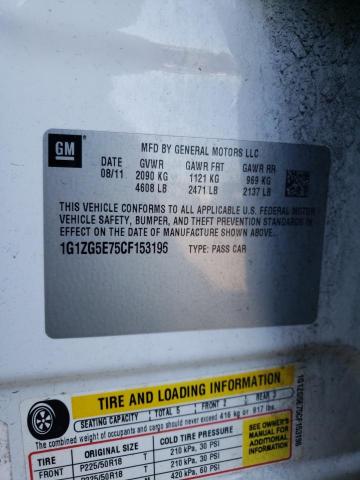 Photo 10 from auction – 2012 CHEVROLET MALIBU LTZ with VIN 1G1ZG5E75CF153196