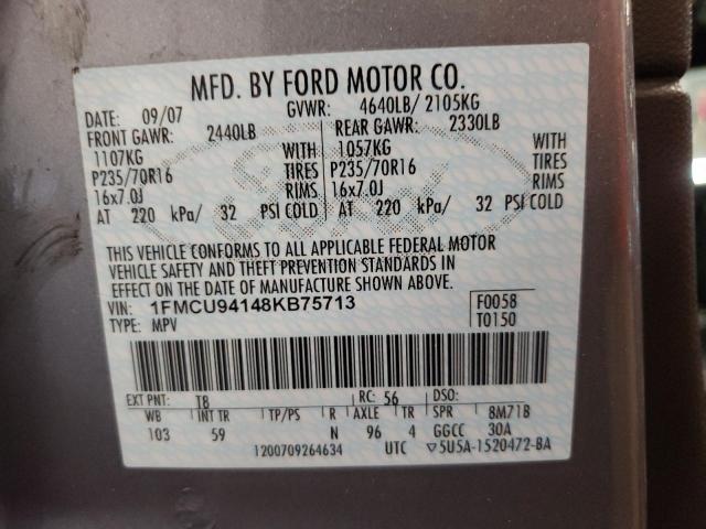 Photo 10 from auction – 2008 FORD ESCAPE LIM with VIN 1FMCU94148KB75713
