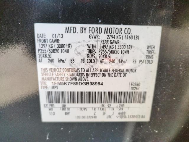 Photo 10 from auction – 2013 FORD EXPLORER L with VIN 1FM5K7F89DGB98964