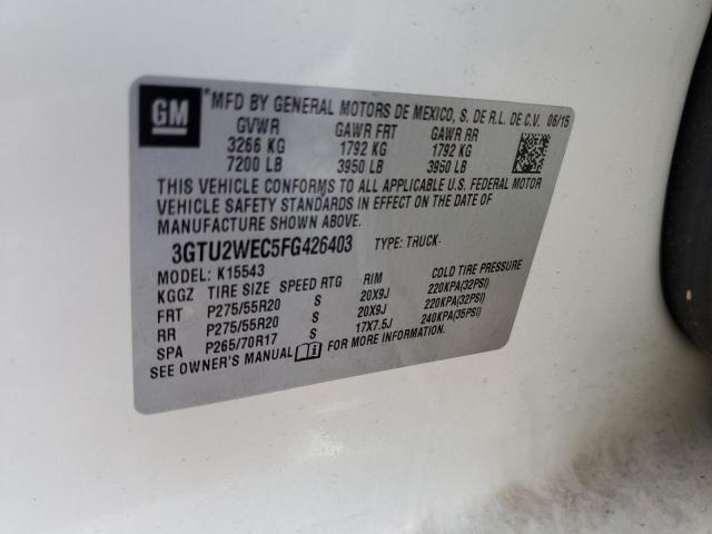 Photo 10 from auction – 2015 GMC SIERRA K15 with VIN 3GTU2WEC5FG426403
