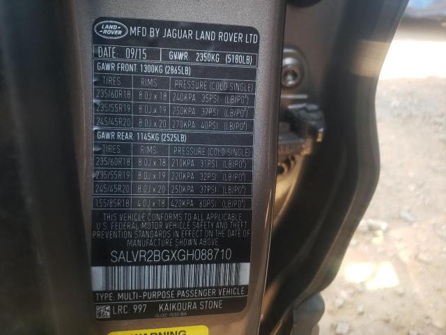 Photo 10 from auction – 2016 LAND ROVER RANGE ROVE with VIN SALVR2BGXGH088710