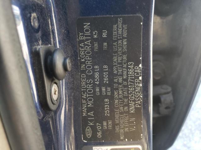 Photo 10 from auction – 2007 KIA RONDO LX with VIN KNAFG526177118643