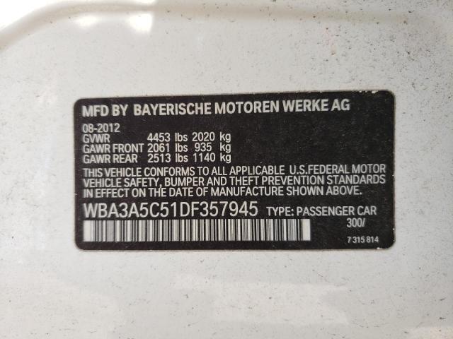 Photo 10 from auction – 2013 BMW 328 I with VIN WBA3A5C51DF357945