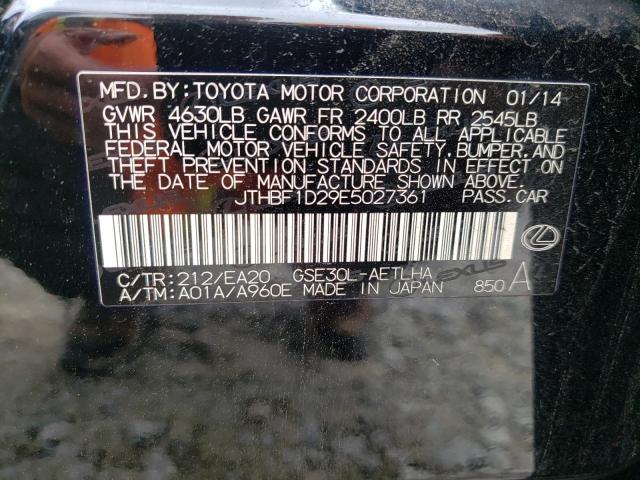 Photo 10 from auction – 2014 LEXUS IS 250 with VIN JTHBF1D29E5027361