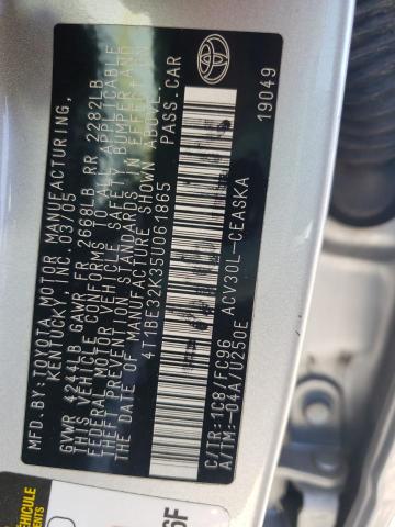 Photo 10 from auction – 2005 TOYOTA CAMRY LE with VIN 4T1BE32K35U061865