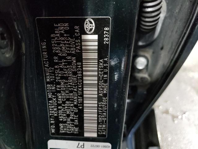 Photo 10 from auction – 2012 TOYOTA CAMRY BASE with VIN 4T1BF1FK4CU186348