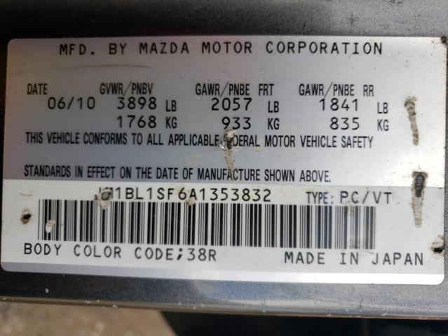 Photo 10 from auction – 2010 MAZDA 3 I with VIN JM1BL1SF6A1353832