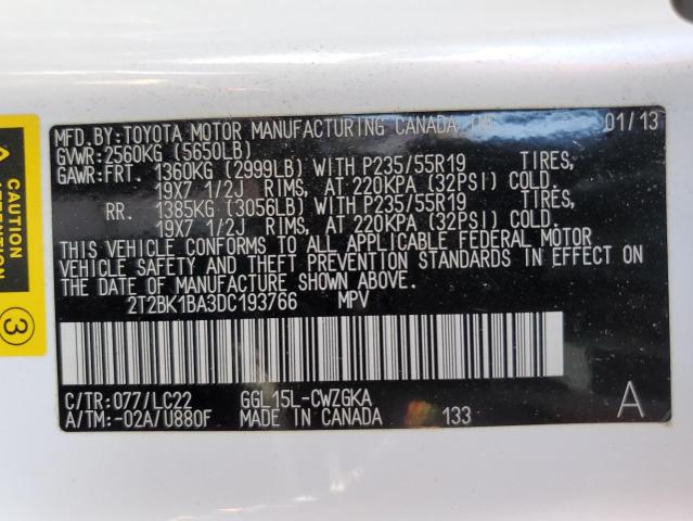 Photo 10 from auction – 2013 LEXUS RX 350 BAS with VIN 2T2BK1BA3DC193766