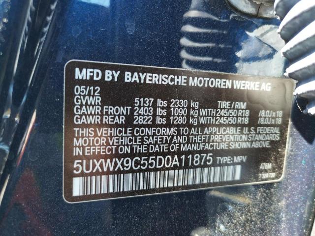 Photo 10 from auction – 2013 BMW X3 XDRIVE2 with VIN 5UXWX9C55D0A11875