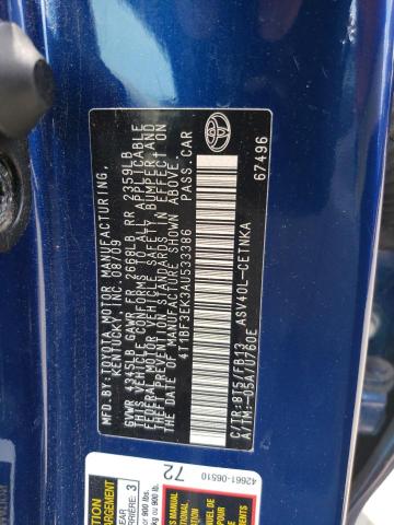 Photo 10 from auction – 2010 TOYOTA CAMRY BASE with VIN 4T1BF3EK3AU533386