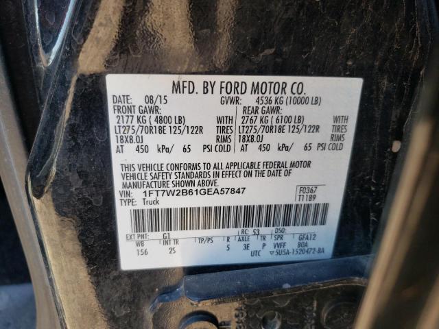 Photo 10 from auction – 2016 FORD F250 SUPER with VIN 1FT7W2B61GEA57847
