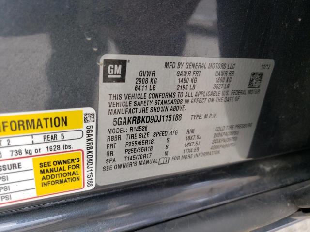 Photo 10 from auction – 2013 BUICK ENCLAVE with VIN 5GAKRBKD9DJ115188