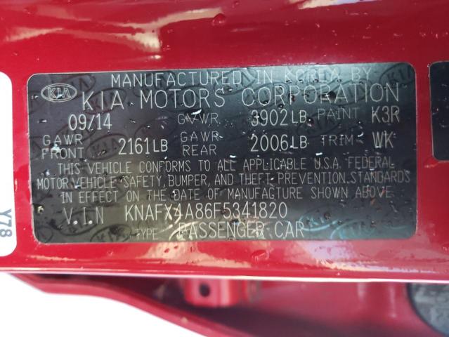 Photo 10 from auction – 2015 KIA FORTE EX with VIN KNAFX4A86F5341820