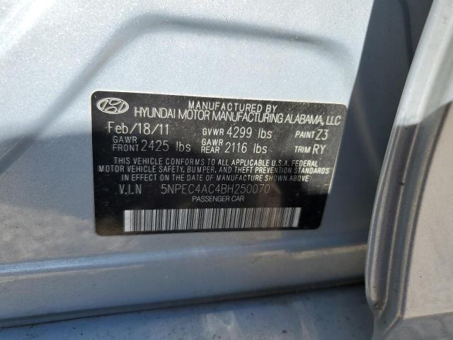 Photo 10 from auction – 2011 HYUNDAI SONATA SE with VIN 5NPEC4AC4BH250070