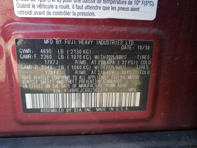 Photo 10 from auction – 2011 SUBARU OUTBACK 3. with VIN 4S4BREJC6B2362714