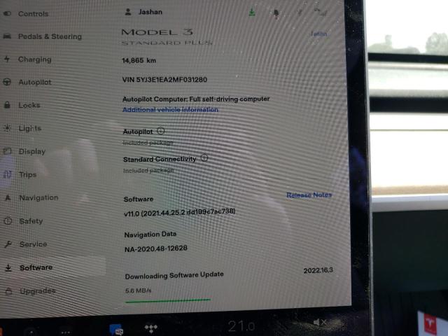 Photo 8 from auction – 2021 TESLA MODEL 3 with VIN 5YJ3E1EA2MF031280