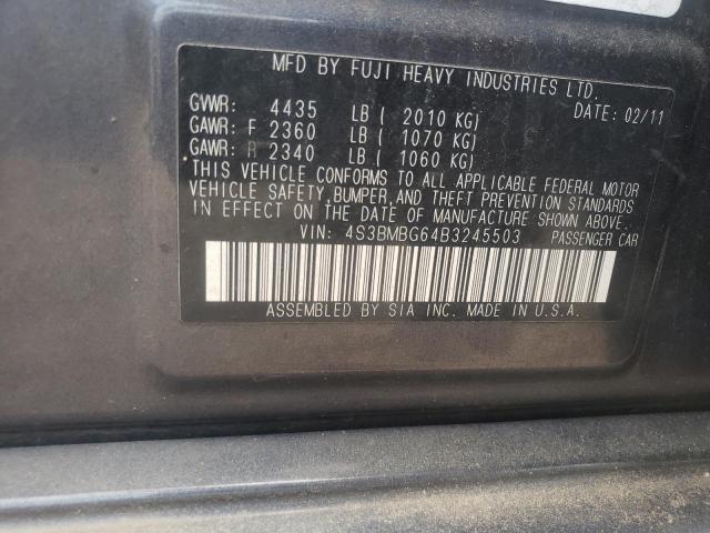 Photo 10 from auction – 2011 SUBARU LEGACY 2.5 with VIN 4S3BMBG64B3245503