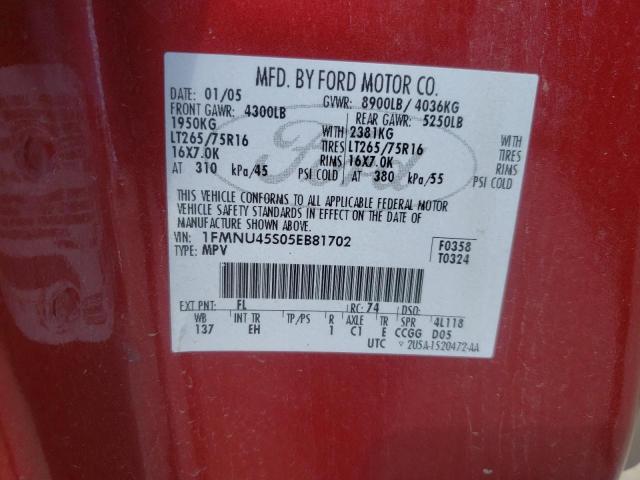 Photo 10 from auction – 2005 FORD EXCURSION with VIN 1FMNU45S05EB81702