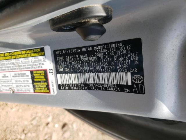 Photo 10 from auction – 2013 TOYOTA COROLLA BA with VIN 2T1BU4EE7DC976295