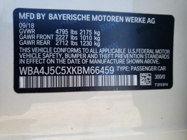 Photo 10 from auction – 2019 BMW 440I GRAN with VIN WBA4J5C5XKBM66459