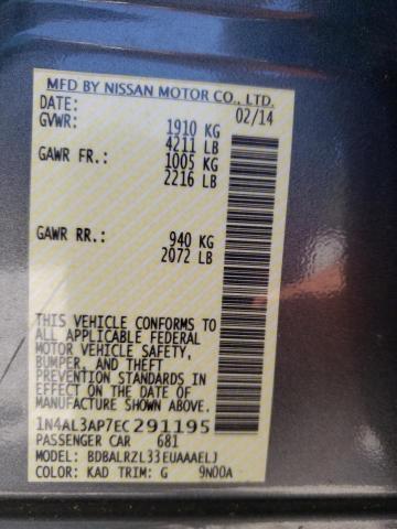 Photo 10 from auction – 2014 NISSAN ALTIMA 2.5 with VIN 1N4AL3AP7EC291195