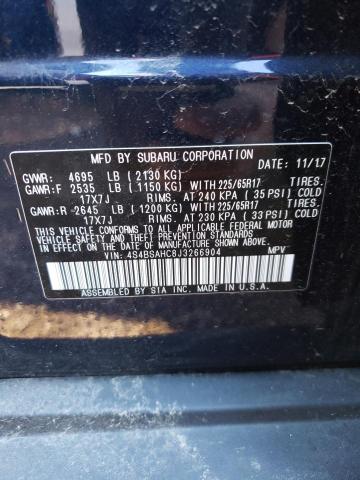 Photo 10 from auction – 2018 SUBARU OUTBACK 2. with VIN 4S4BSAHC8J3266904