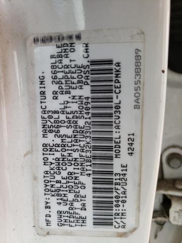 Photo 10 from auction – 2003 TOYOTA CAMRY LE with VIN 4T1BE32K33U214094