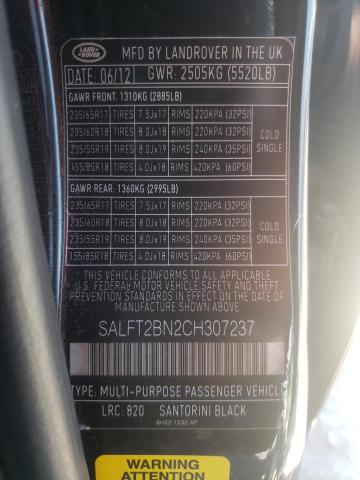 Photo 10 from auction – 2012 LAND ROVER LR2 HSE TE with VIN SALFT2BN2CH307237