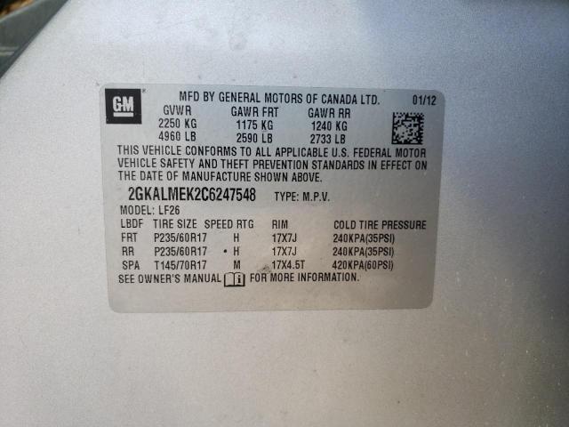 Photo 10 from auction – 2012 GMC TERRAIN SL with VIN 2GKALMEK2C6247548