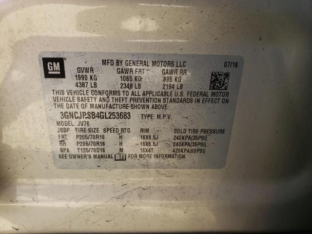 Photo 10 from auction – 2016 CHEVROLET TRAX 1LT with VIN 3GNCJPSB4GL253683
