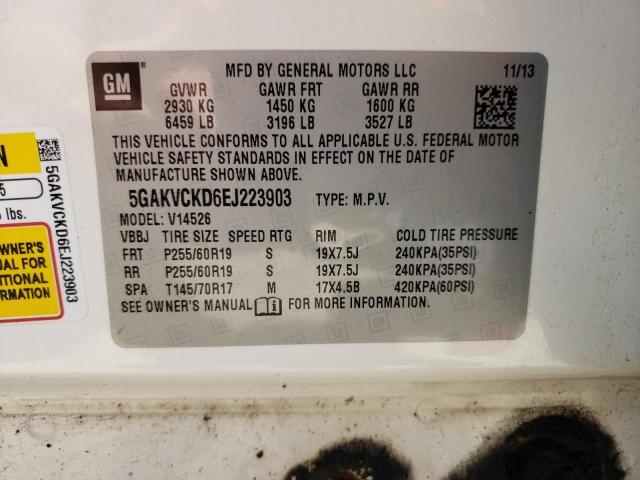 Photo 10 from auction – 2014 BUICK ENCLAVE with VIN 5GAKVCKD6EJ223903