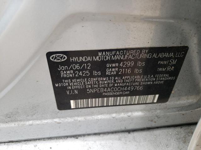 Photo 10 from auction – 2012 HYUNDAI SONATA GLS with VIN 5NPEB4AC0CH449766