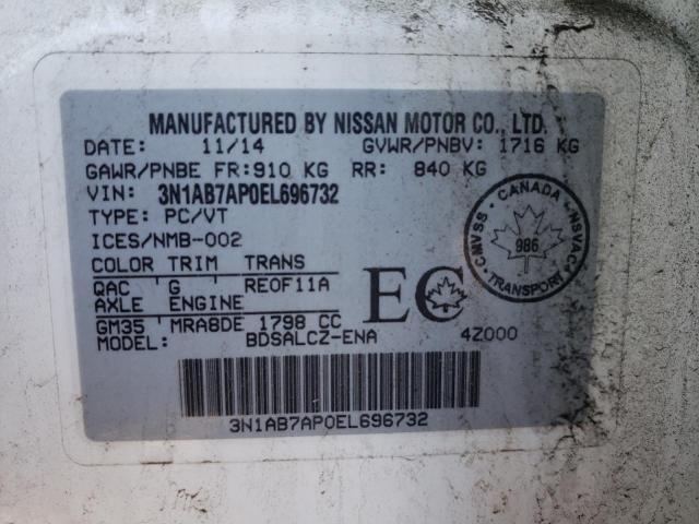 Photo 10 from auction – 2014 NISSAN SENTRA S with VIN 3N1AB7AP0EL696732
