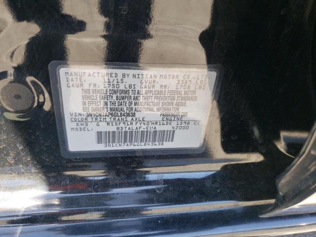 Photo 10 from auction – 2016 NISSAN VERSA S with VIN 3N1CN7AP6GL843638