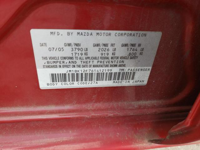 Photo 10 from auction – 2006 MAZDA 3 I with VIN JM1BK12F761412199