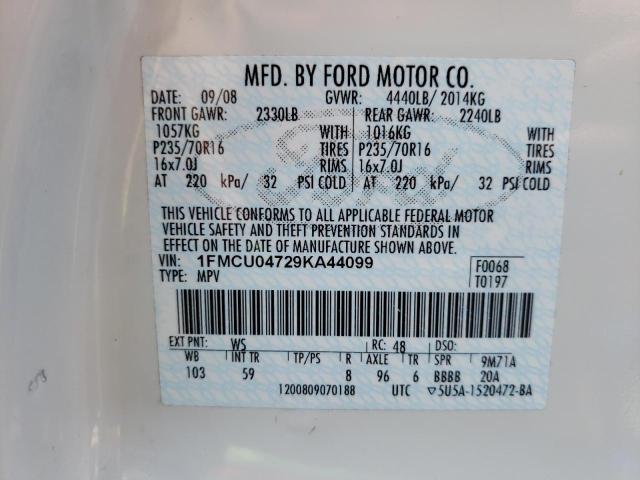 Photo 10 from auction – 2009 FORD ESCAPE LIM with VIN 1FMCU04729KA44099