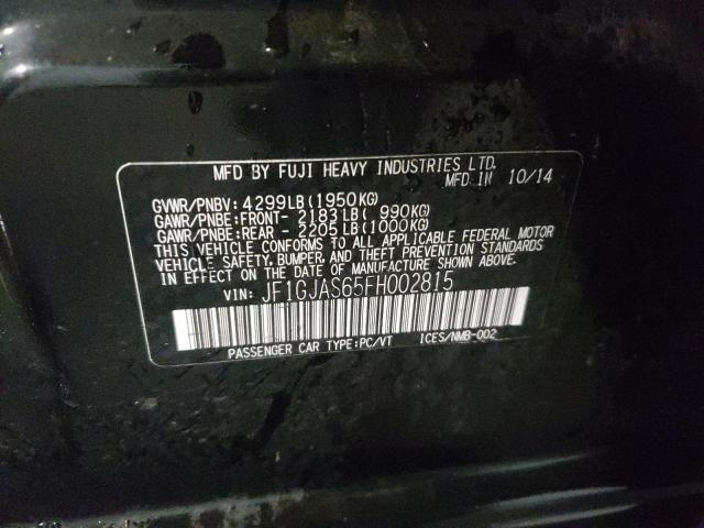 Photo 10 from auction – 2015 SUBARU IMPREZA SP with VIN JF1GJAS65FH002815
