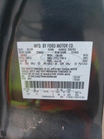 Photo 10 from auction – 2009 FORD ESCAPE XLS with VIN 1FMCU92769KB96040