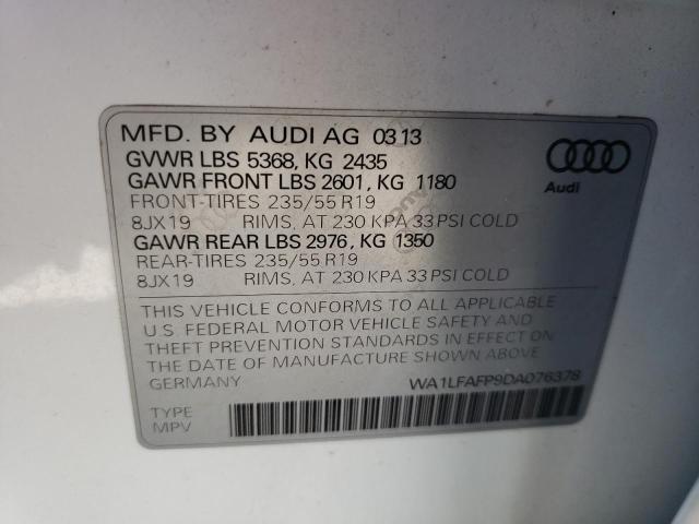 Photo 10 from auction – 2013 AUDI Q5 PREMIUM with VIN WA1LFAFP9DA076378