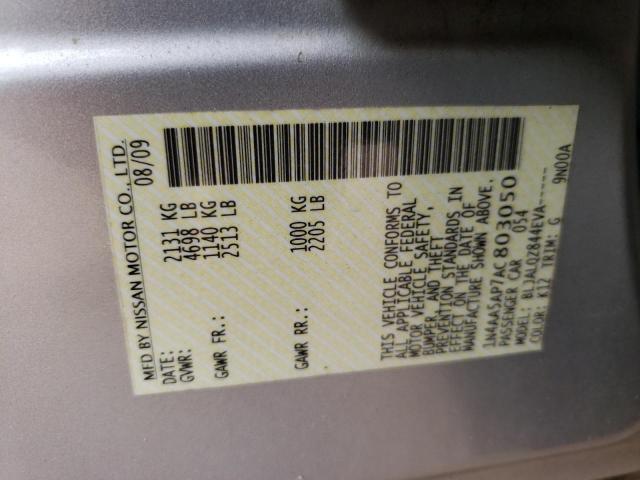 Photo 10 from auction – 2010 NISSAN MAXIMA S with VIN 1N4AA5AP7AC803050