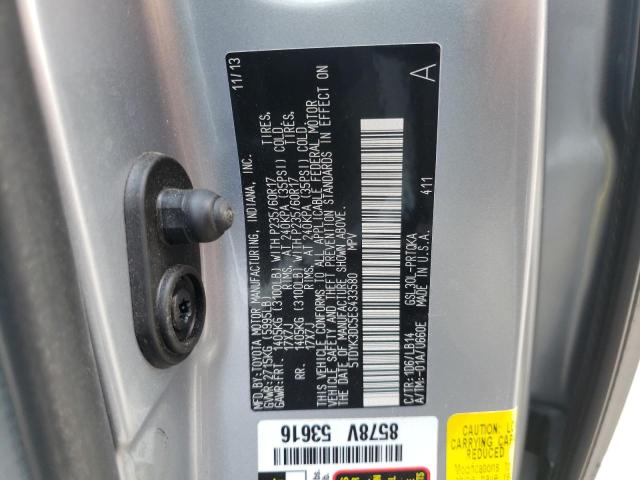 Photo 10 from auction – 2014 TOYOTA SIENNA XLE with VIN 5TDYK3DC5ES433580