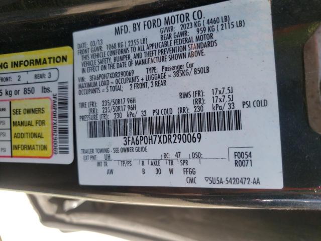 Photo 10 from auction – 2013 FORD FUSION SE with VIN 3FA6P0H7XDR290069