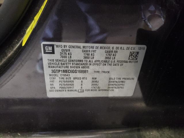 Photo 10 from auction – 2016 GMC SIERRA C15 with VIN 3GTP1MEC6GG168981